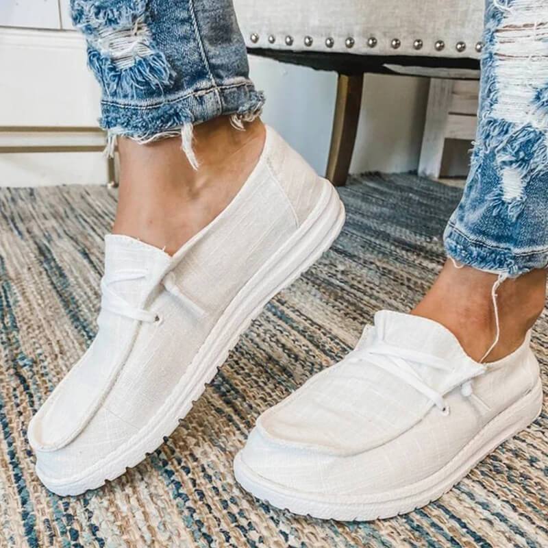 Ava - Chaussures à enfiler chic Toile respirante, design minimaliste - Image 3