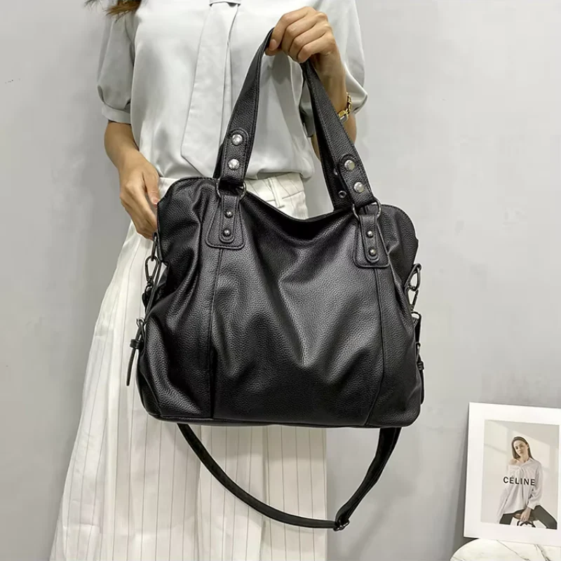 Grand sac Camille en cuir PU noir - Image 5