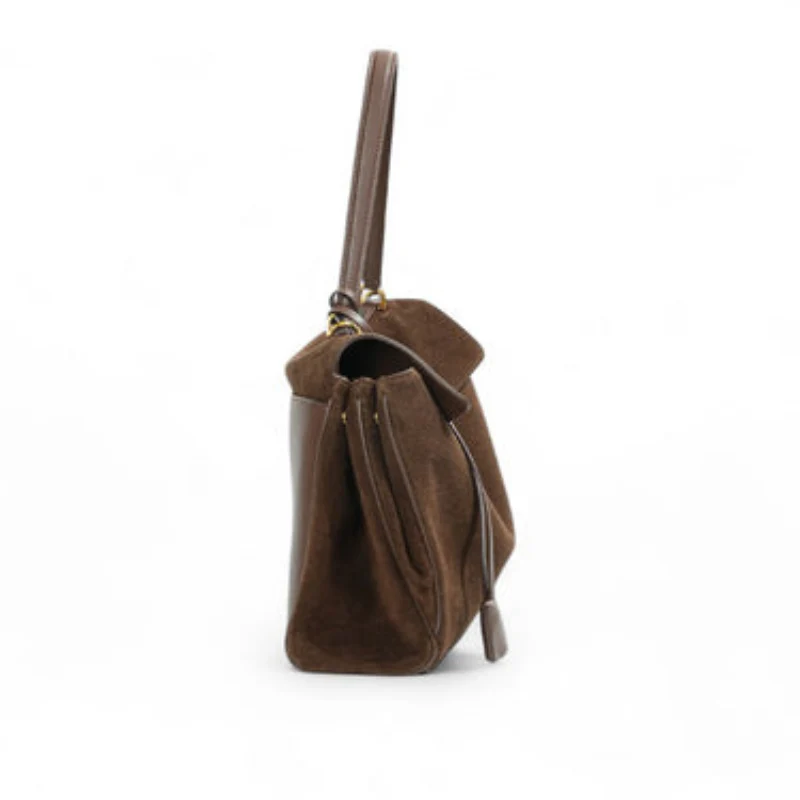 Grand sac à main rectangulaire en faux daim doux - Image 5