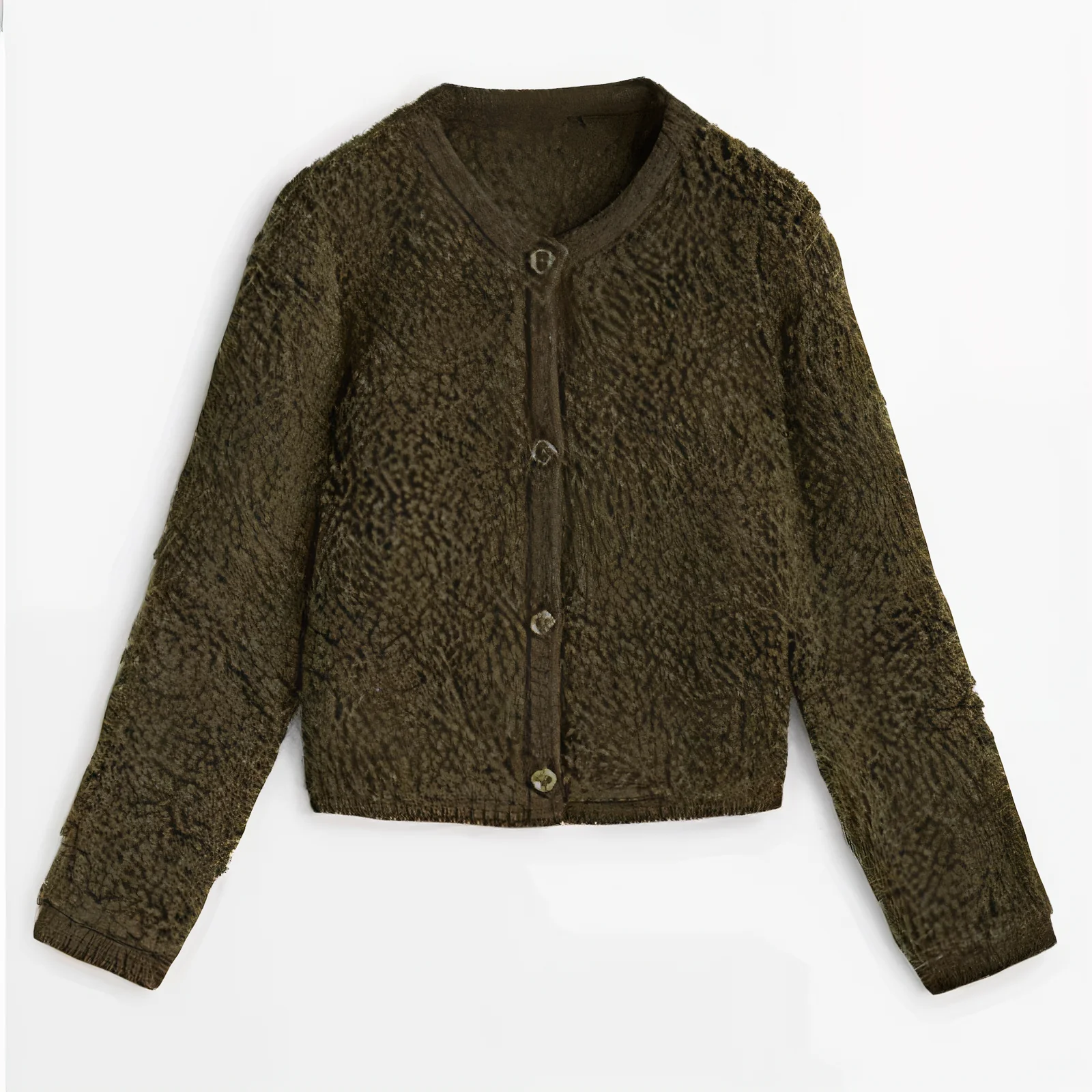 Maya - Cardigan moderne à col rond Laine d'agneau, poches et coupe ample - Image 10