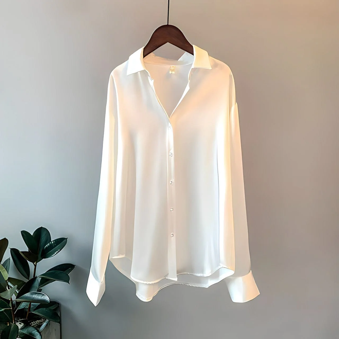 Tessa -Haut en soie polyvalent Satin luxueux, manches longues - Image 5