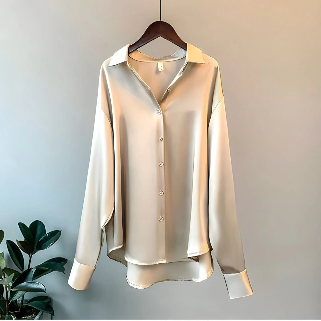 Tessa -Haut en soie polyvalent Satin luxueux, manches longues - Image 7