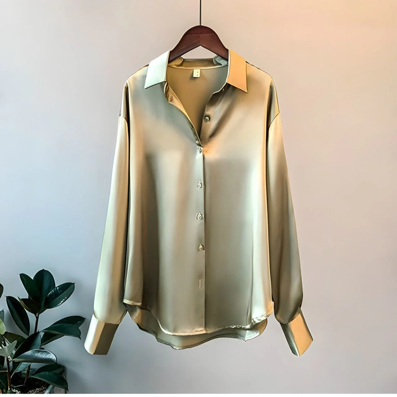 Tessa -Haut en soie polyvalent Satin luxueux, manches longues - Image 8